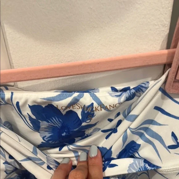 LoveShackFancy Blue and White Floral Leggings - Picture 2 of 5